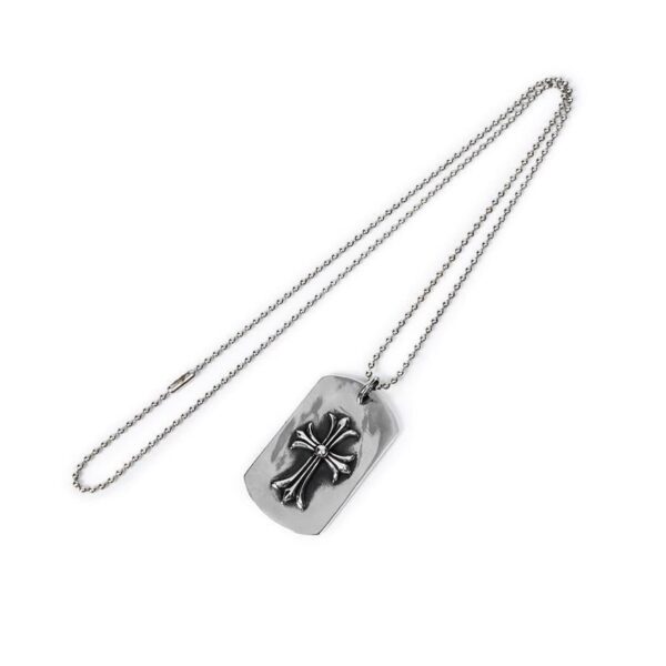 Chrome Hearts Tiny Cross Cutout Dog Tag Necklace